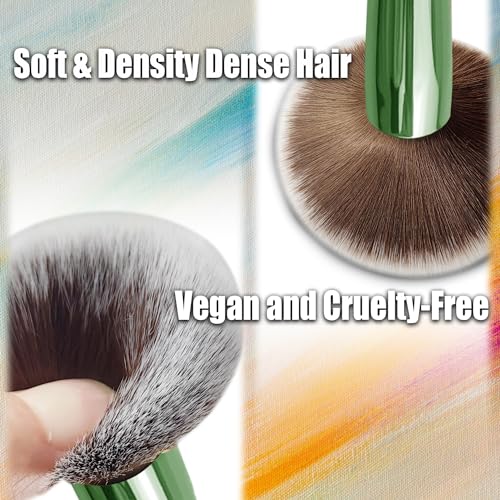 4 in 1 Makeup Brush, Travel Makeup Brush Set with Case, Mini Makeup Brushes, Powder Foundation Brush, Concealer Brush, Eyeshadow Brush, Dual Ended Makeup Brush for Liquid,Cream, Powder