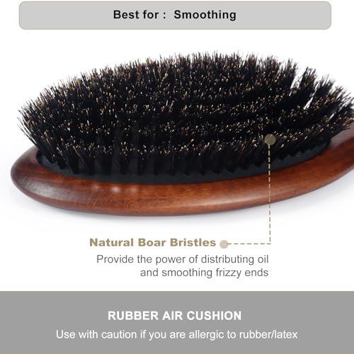 BESTOOL Hair Brush, Boar Bristle Hair Brushes for Women Men Kids, Boar Bristle Brush for Hair Smoothing, Everyday Brush Enhances Shine & Health