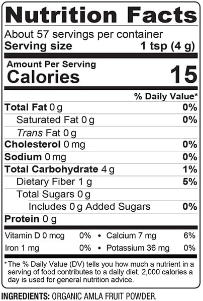 BareOrganics Amla, Indian Gooseberry & Superfood Powder, Dietary Supplement, 8 Oz