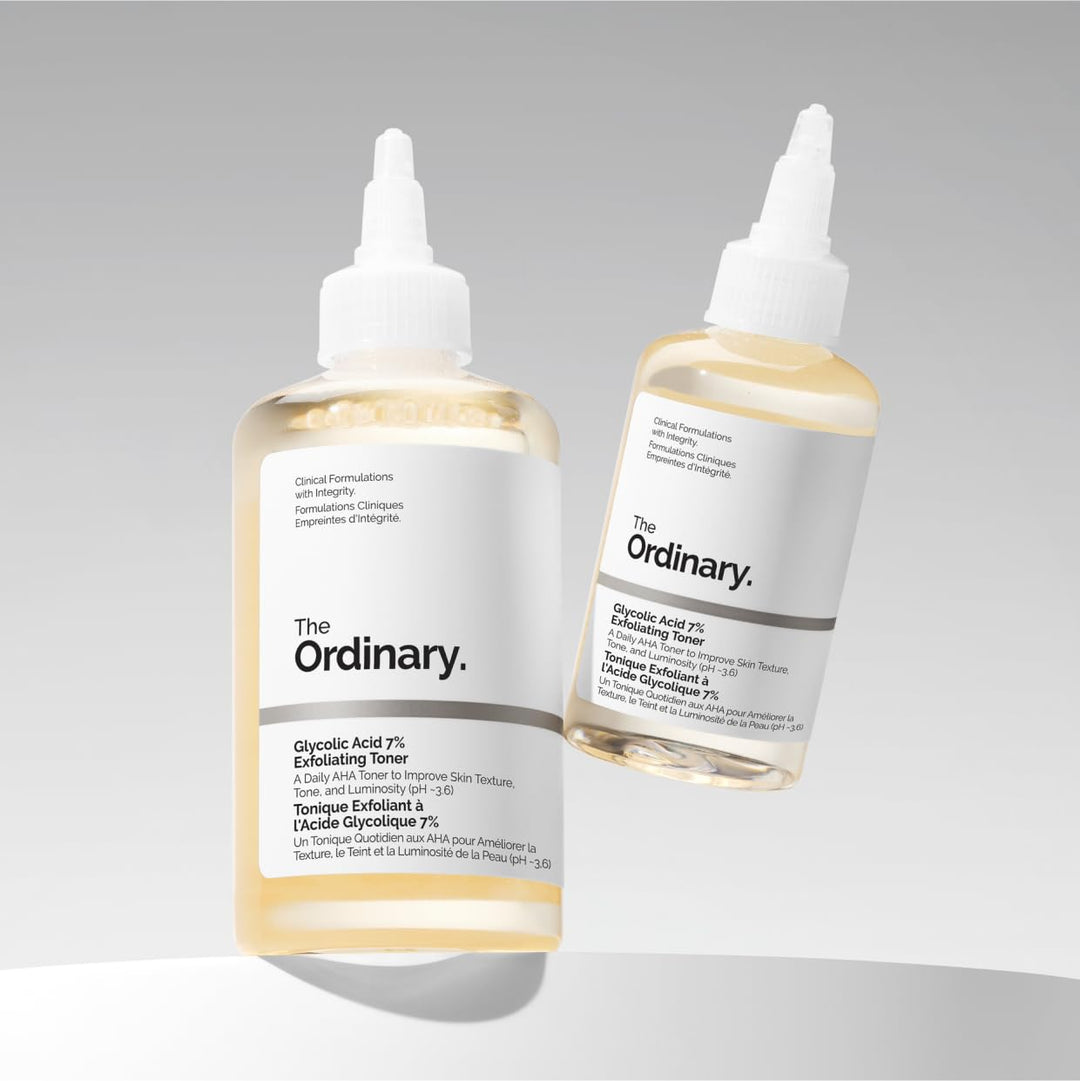 The Ordinary Glycolic Acid 7% Exfoliating Toner, Brightening and Smoothing Daily Toner for More Even-Looking Skin Tone, 3.4 Fl Oz