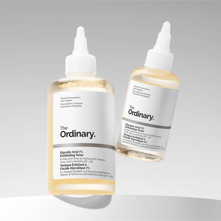 The Ordinary Glycolic Acid 7% Exfoliating Toner, Brightening and Smoothing Daily Toner for More Even-Looking Skin Tone, 3.4 Fl Oz