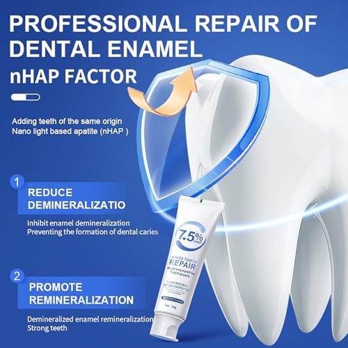 2 PCS Hydroxyapatite Toothpastes for Enamel Protection and Tooth Strengthening,Fresh Mint Flavor,Daily Use for Oral Care