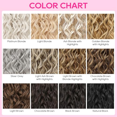 REECHO Curly Hair Extensions, 4PCS 16 inch Clip in Hair Extensions Lace Weft Short Curly Hair Extensions Clip Ins Invisible Natural Hairpieces for Women, Chocolate Brown