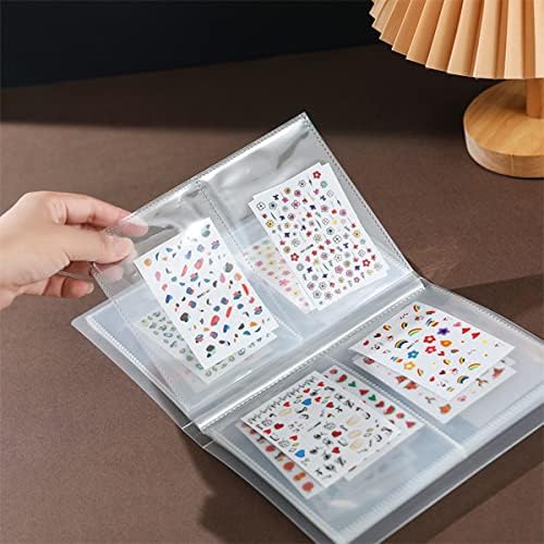 80 Slots Nail Art Sticker Storage Book Nail Art Decals Organizer Display Showing Book Collecting Album Nail Stickers Holder DIY Nail Art Design Tools