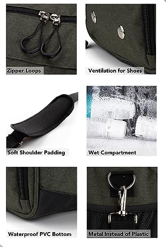 Fitgriff® Gym Bag V1 for Men & Women with Shoe & Wet Compartment - Duffle Bag for Travel, Sports, Fitness & Workout (Army Green, 19 x 10 x 10″ (Small))