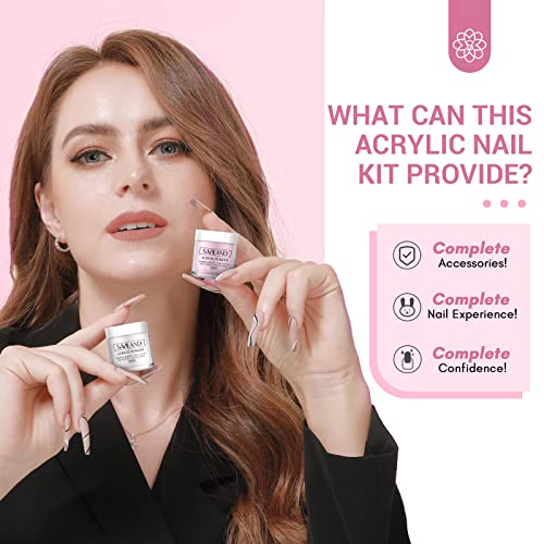 SAVILAND Acrylic Nail Kit – Nails Kit Acrylic Set with Nail Drill Brushes Gel Polish Clear Nails Tips Nail Art Tools Nail Stuff for Starters DIY Christmas Gift