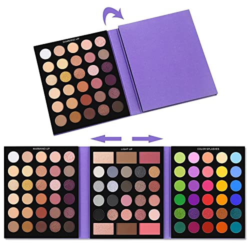 UCANBE 86 Colors Nude Eyeshadow Palette with 15pcs Makeup Brushes Set, Matte Glitter Long Lasting Highly Pigmented Waterproof Colorful Eye Shadow Contour Blush Powder Highlighter All in One