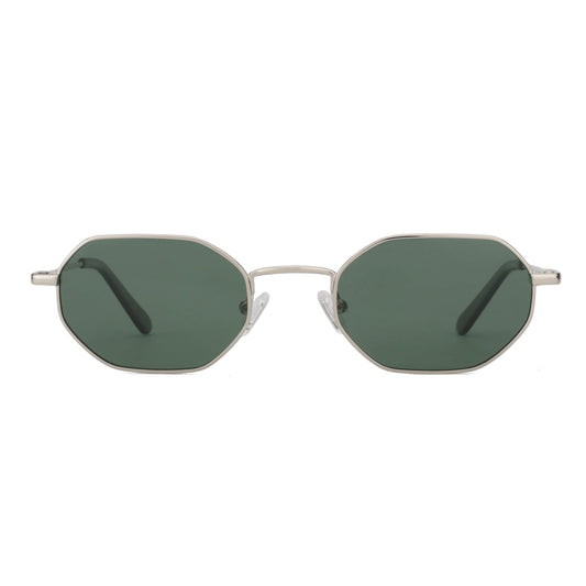 ZENOTTIC Small Octagonal Polarized Sunglasses for Women Men Hippie Metal Frame Retro Rectangle Sun Glasses