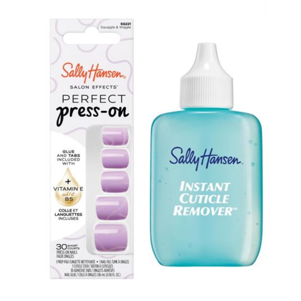 Sally Hansen Cuticle Remover | Salon Effects Press-On Nails Kit – Easy Application