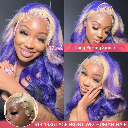30 Inch 613 13x6 Lace Front Wig Human Hair 200 Density Blonde Body Wave Lace Front Wigs Human Hair Pre Plucked 613 HD Lace Frontal Wig 13x6 Blonde Wig Human Hair 613 Human Hair Wig for Women