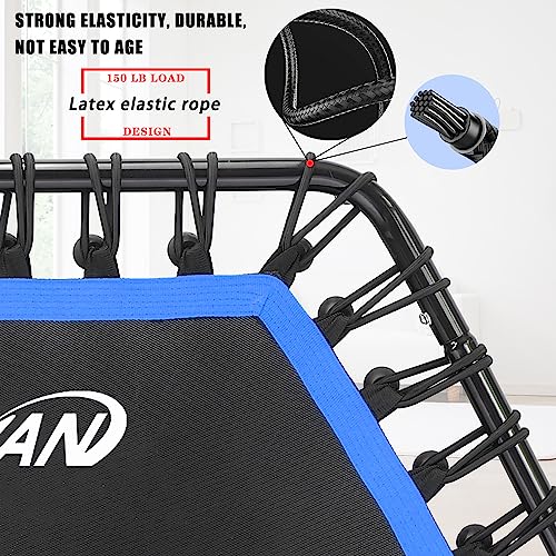 Newan 48'' Fitness Trampoline with Adjustable Handle Bar, Silent Trampoline Bungee Rebounder Jumping Cardio Trainer Workout for Adults - Max Limit 330 lbs