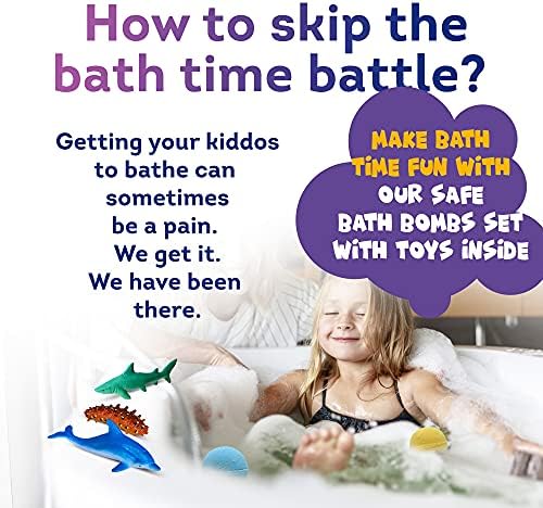 Made in USA Bath Bombs for Kids Surprise Toys Inside SEA Animals - 36 Ocean Toys Like Shark or Jellyfish | Natural Safe Bath Bombs Gift Set for Girls & Boys - Multicolored Organic Bubble Bath