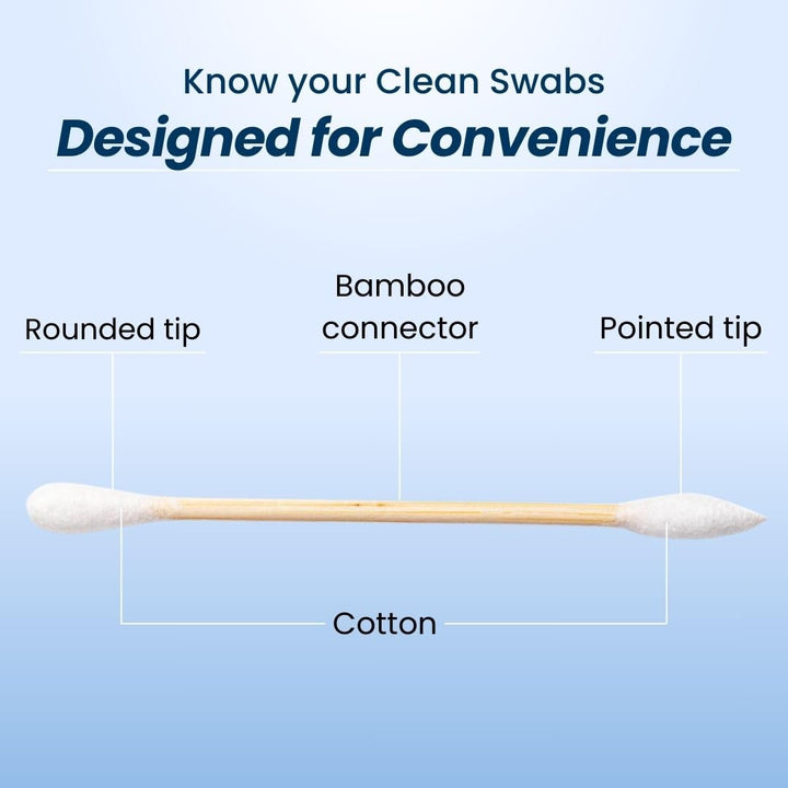 Clean Skin Club Clean Swabs | 500CT | One Pointed Tip | Biodegradable + Organic Cotton & Bamboo | Makeup & Nail Polish Touch-ups | Chlorine-Free & Hypoallergenic (500 Count)
