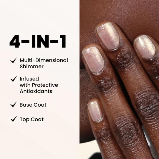 LONDONTOWN Shimmer Nail Highlighter - Multi-Dimensional Iridescent Finish Nail Polish Treatment, Vegan Cruelty Free, Shimmery Gold Soft Pink, Sunkissed - .40fl oz
