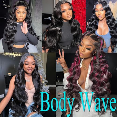 30inch 13x6 Body Wave Lace Front Wigs Human Hair 200 Density HD Lace Frontal Wigs Human Hair Pre Plucked with Baby Hair 12A Glueless Frontal Wigs Human Hair for Black Women