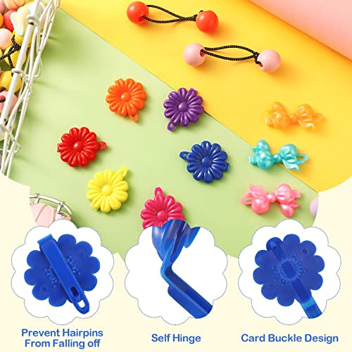 Giegxin 60 Pcs Self Hinge Hair Barrettes Ball Bubble Hair Accessories for Girls Set Plastic Girls Barrettes Clips Assorted Elastic Ponytail Holder Toddler Ball Ties(ovely Style)