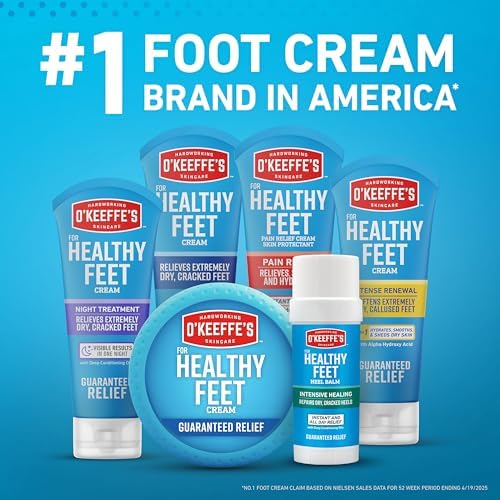 O'Keeffe's for Healthy Feet Foot Cream; 3.0 Ounce Tube and O'Keeffe's for Healthy Feet Night Treatment Foot Cream; 3.0 Ounce Tube; Relieves Extremely Dry; Cracked Feet