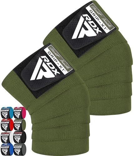 RDX Knee Wraps for Weightlifting, 78” Elasticated Straps Power Lifting Leg Press Support Gym Fitness Squats Workout Men Women