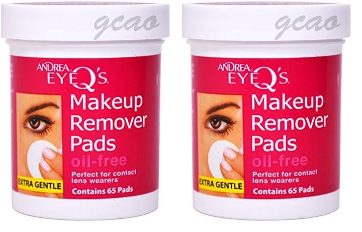Andrea Eye Q's Oilfree Eye Makeup Remover Pads, 65 Count (Pack of 2)