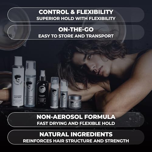 Avenue Man Extra Hold Fast Drying Hairspray with Herbal Extracts (8.5 oz) - All Day Firm Hold for All Hair Types, Paraben-Free