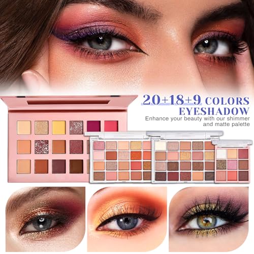 All in One Makeup Kit, Make Up Gift Set for Women, Makeup Kit for Women Full Kit, Includes Foundation Face Primer Eyeshadow Concealer Liquid Blush Lipgloss Eyeliner Mascara Cosmetic Brushes Set