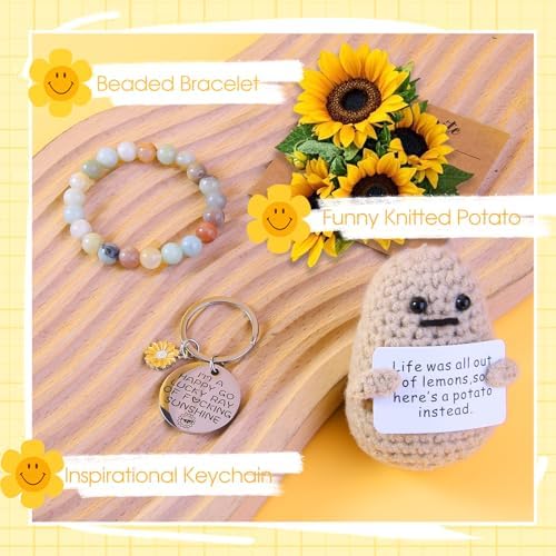 Birthday Gifts for Women - Sunshine Cheer Up Gift Box for Her, Unique Self Care Relaxation Set, Get Well Soon Gift Baskets for Mom, Sister, Best Friend, Coworker, Female, Bestie