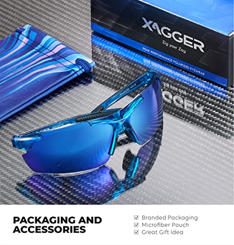 Xagger Polarized Wrap Around Sport Sunglasses for Men Women UV400 Baseball Softball Running Cycling Glasses