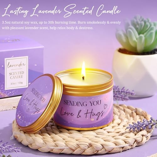 Birthday Gifts for Women, Self Care Gifts Get Well Soon Gifts Basket for Women Lavender Relaxing Spa Gifts Care Package w/ Blanket Unique Mothers Day Gifts for Mom Her Wife Girlfriend Friend Sister