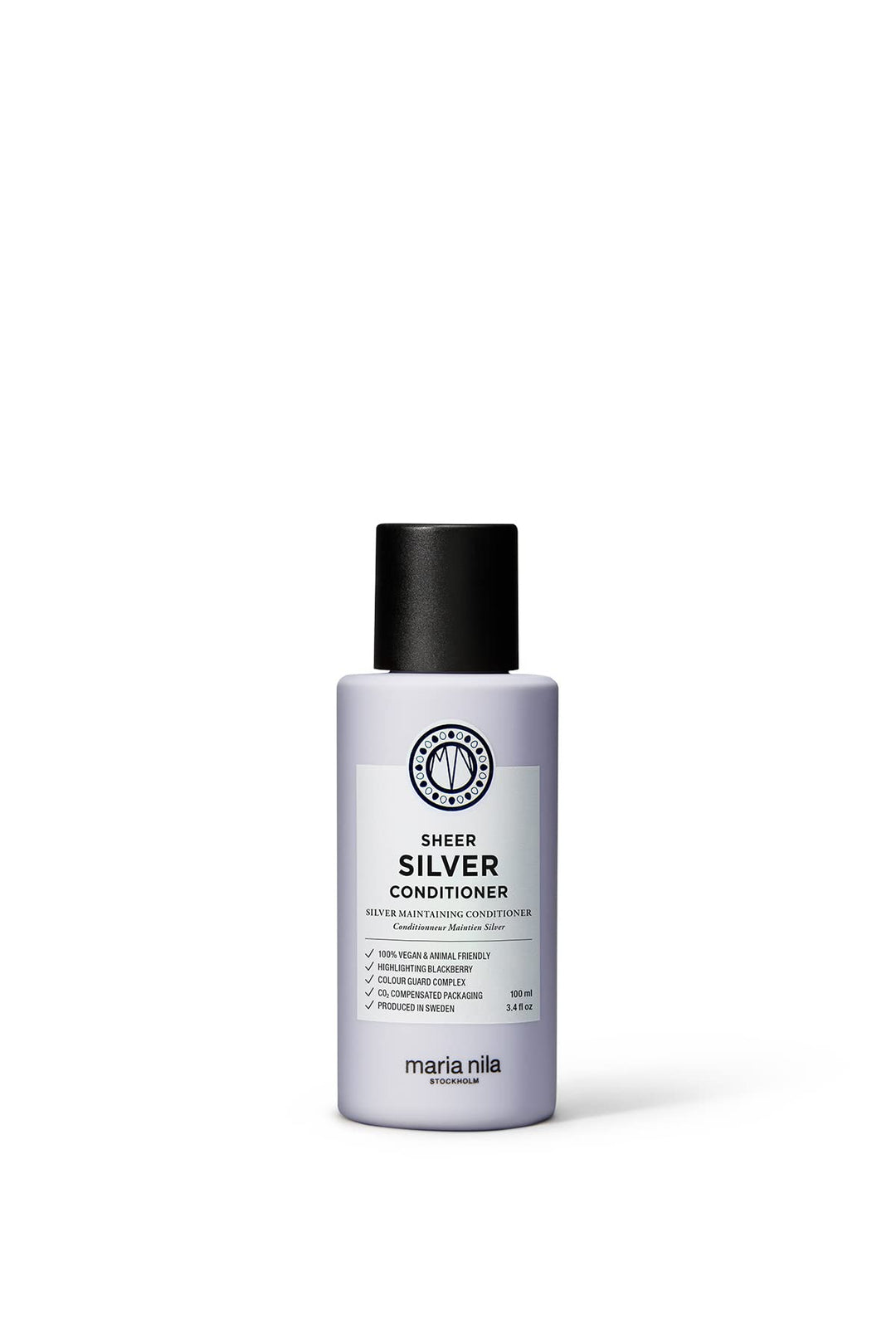 Maria Nila Sheer Silver, Conditioner 3.4 Fl Oz, Neutralizes Golden Shades, Violet Pigments Gives Cool Tone, 100% Vegan & Sulfate
