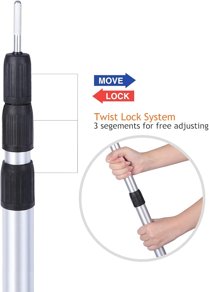 REDCAMP Aluminum Camping Tarp Poles, Set of 4, Adjustable Lightweight Tent Poles for Shelter, Awning