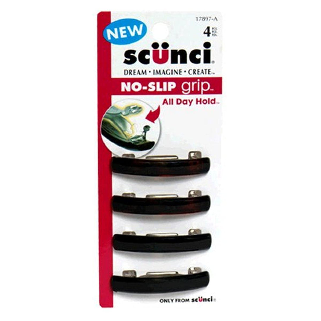 Scunci No Slip No Damage Barrette, Unisex, 4 Ct