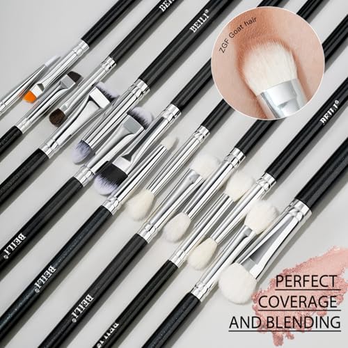 BEILI Makeup Brushes 30Pcs Professional Makeup Brush Set Premium Synthetic Kabuki Foundation Blending Brush Face Powder Blush Concealers Eye Shadows Make Up Brush Set (Black)