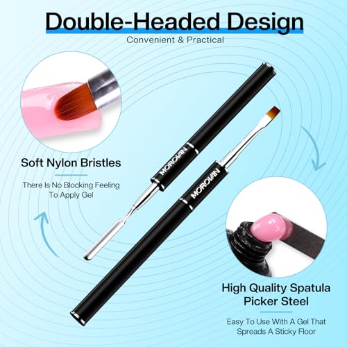 Morovan Slip Solution Poly Gel Big 8Oz 240ML Extension Nail Gel Slip Solution With Brush Anti-stick Gel Liquid Solution Bottle Cap as A Cup Poly Gel Solution Liquid Easy DIY Gel Solution at Home