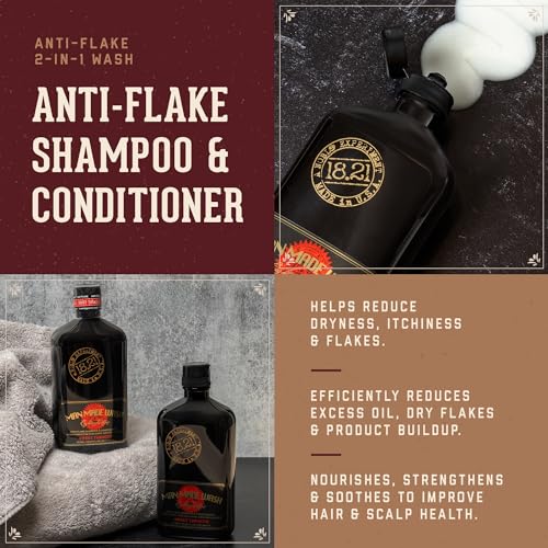 18.21 Man Made Anti-Flake 2-in-1 Shampoo & Conditioner in Sweet Tobacco: Hydrating Cleanse Helps Dry, Itchy, Flaky Scalp