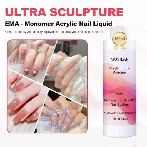Monomer Acrylic Nail Liquid - 300ML Professional Acrylic Nai Liquid Monomer For Acrylic Powder System Kit For Nail Beginners Extensio Quick Dry Time