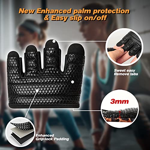 RYMNT Minimal Workout Gloves,Short Micro Weight Lifting Gloves Grip Pads with Full Palm Protection & Extra Grip for Men Women Weightlifting,Gym,Cross Training,Powerlifting,WODs.Leopard-Small