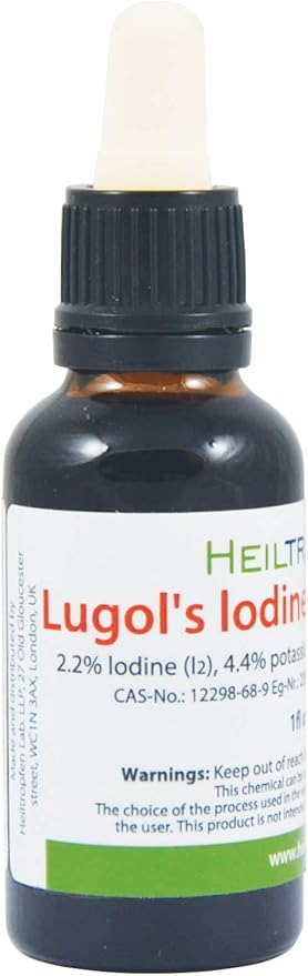 2.2% Lugol's Iodine Solution 1 Fl Oz - 30 ml | Pharmaceutical Grade Ingredients | Lugols Solution Made with Iodine and Potassium Iodide | Heiltropfen®