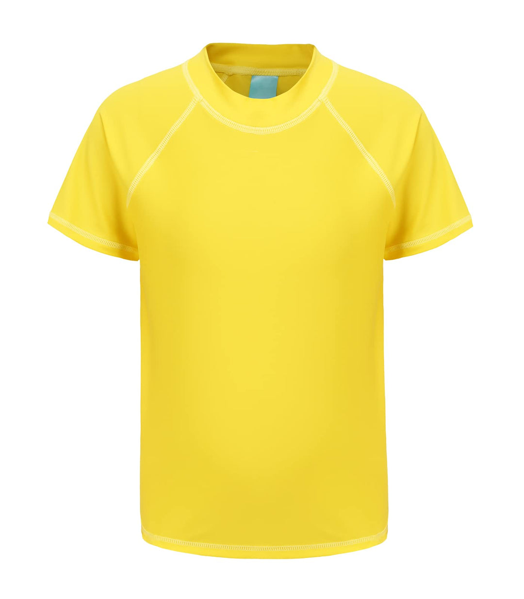 Lollisy Big Boys Rash Guard One Piece Swimsuits Short Sleeve Swim Shirt for Kids Yellow Size 16/14-16 Years
