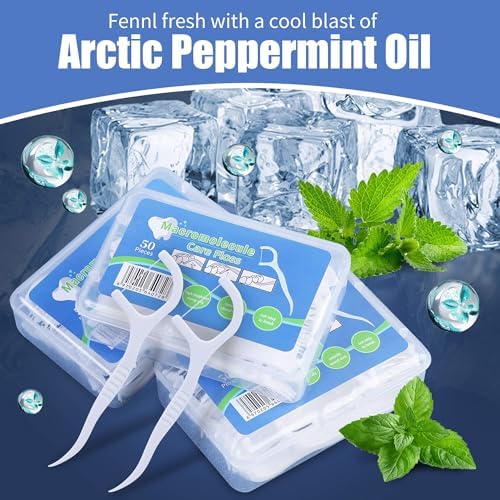 800 Count Dental Floss Picks – Built-in Toothpicks for Deep Cleaning, Comfortable Handle to Remove Plaque & Protect Gums – Family Pack with 50 Picks per Portable Case for Adults & Kids