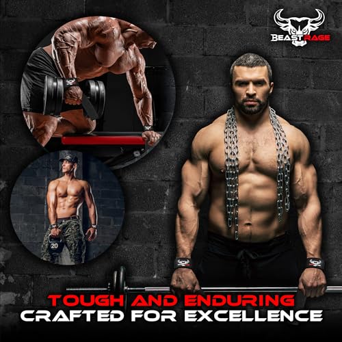 BEAST RAGE Lifting Wrist Straps for Weightlifting, Weight Lifting Straps Gym Power Workouts Lifting Straps Padded Cotton Men Women Supportive Lift Deadlift Straps Hard Pull Exercise Straps (Black)
