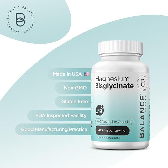 Magnesium Bisglycinate 200mg - High Absorption Chelated Magnesium Supplement - Gentle on Stomach, Non-GMO, Gluten-Free, Supports Sleep, Muscle Cramps & Positive Mood - 120 Vegan Capsules