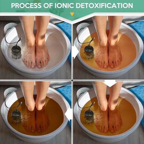 Portable Ionic Detox Foot Bath Machine, Ionic Detox Foot Spa Chi Cleanse with 5 Liners for Home Use Spa Club Salon or Holiday Travel Gift US Stock(Tub not Include)