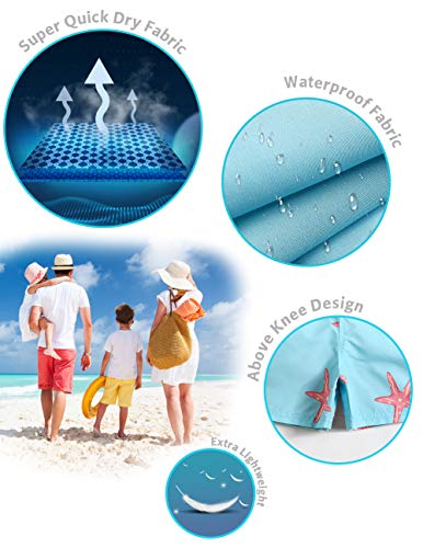 maamgic Boys Swim Trunks Toddler Swim Shorts Little Boys Bathing Suit Swimsuit Toddler Boy Swimwear,Starfish-lake Blue,2 T