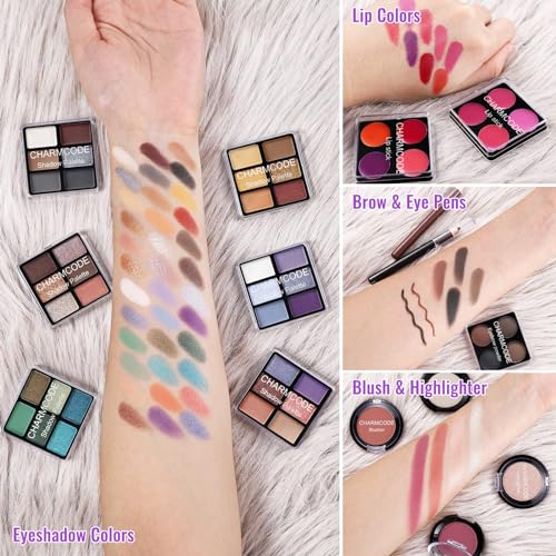 Makeup Kit for Teen Girls & Women Full Kit, Beauty Train Case with Starter Cosmetic Set, Make Up Christmas Gift Box with Eyeshadow,Lipgloss,Highlighter,Blush,Lip&Eye Pencils,Brush & More(Purple)