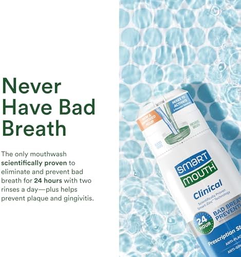 SmartMouth DDS Activated Clinical Mouthwash - for Fresh Breath - Clinical Strength Mouthwash for Gum Health, Gingivitis & More - Clean Mint Flavor, 16 fl oz (3 Pack)