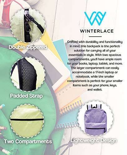 24 Pack Backpack, Bulk 17 inch Lightweight Outdoor Travel Gym Corporate Events Bag (Black)