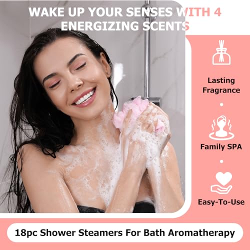 Shower Steamers Aromatherapy Gifts for Women- SWCANDY 18 Pack Shower Bombs Birthday Gifts for Women Mom, Bath Bombs with Essential Oils Stocking Stuffers, Self Care and Relaxation