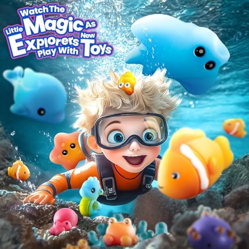 Bath Bombs for Kids with Surprise Inside – 28 Fun Fizzy Shower Bombs with Land & Sea Animal Toys, Kid-Friendly & Non-Toxic, Handmade Birthday Party Favors & Summer Gifts for Girls and Boys