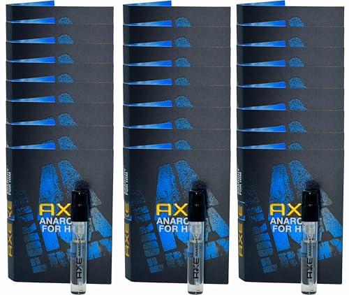 Anarchy Body Spray Sampler, Bulk 24 Pack Cologne Samples for Men, Trial Size Eau De Toilette Pump Spray Sample Fragrance, Carded Giftable Packaging for Hygiene Packages, Travel Size .05 fl oz Each