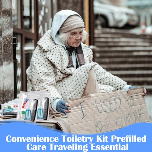 60 Pcs Basic Toiletry Set Homeless Hygiene Kits Homeless Care Package Supplies Travel Toiletry Bulk for Men Women Charity Reusable Supplies